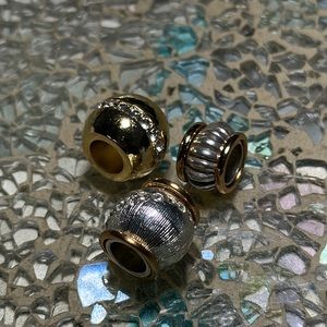 Sparkle bundle 3 gold & silver Brighton charm beads- beautiful and shiny!